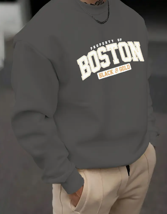 Erkek Modern Grafik Baskılı Sweatshirt