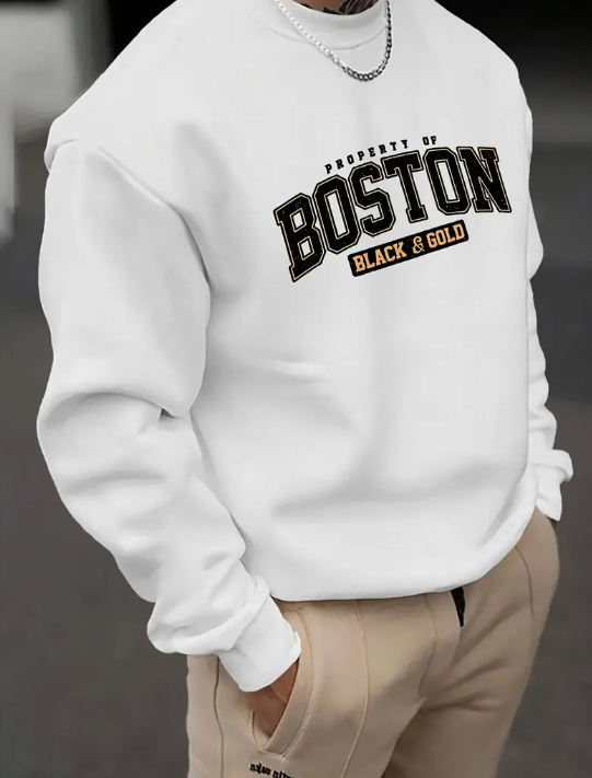Erkek Modern Grafik Baskılı Sweatshirt