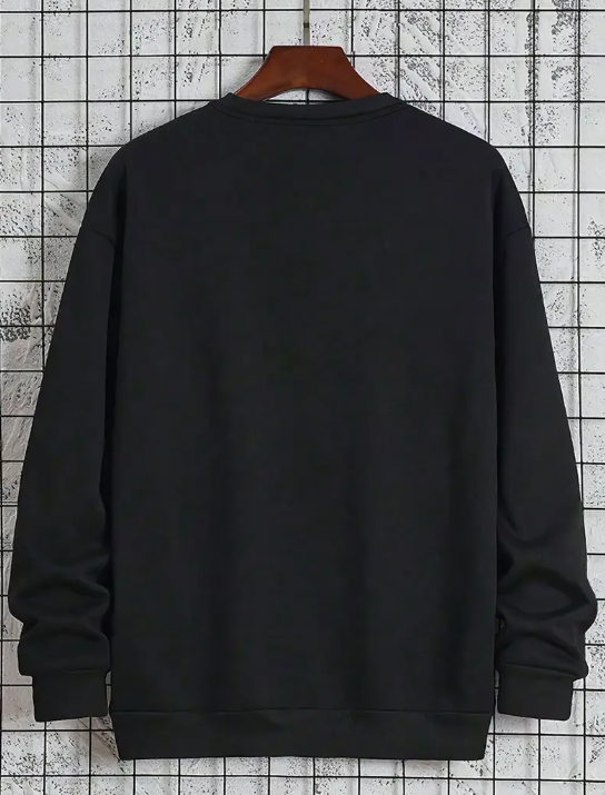 Erkek Modern Grafik Baskılı Sweatshirt
