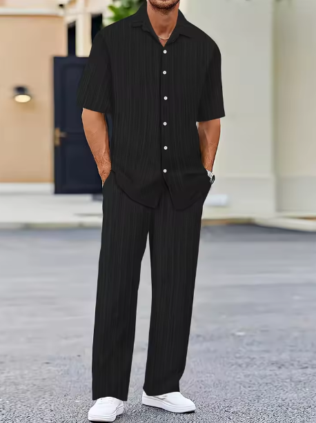 Casual Shirt Men's One Set Clothing 