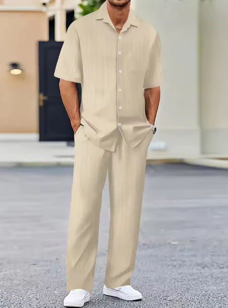 Casual Shirt Men's One Set Clothing 