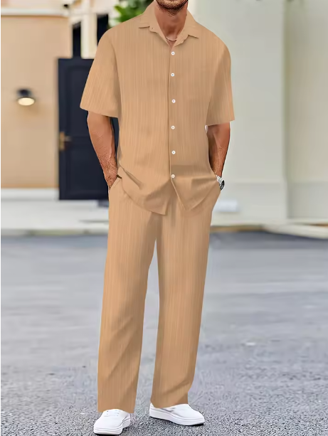 Casual Shirt Men's One Set Clothing 