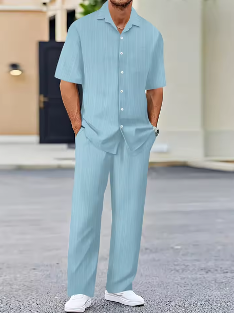 Casual Shirt Men's One Set Clothing 
