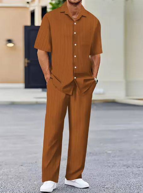 Casual Shirt Men's One Set Clothing 