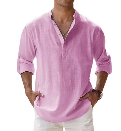 Lightweight Long Sleeve Henley Beach Shirt