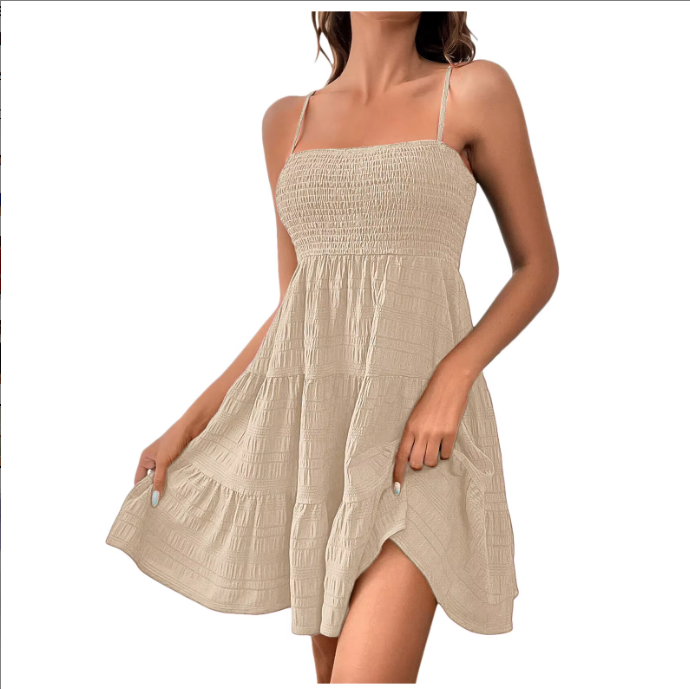 Bohemian Tarzı Kolsuz Backless Mini Elbise