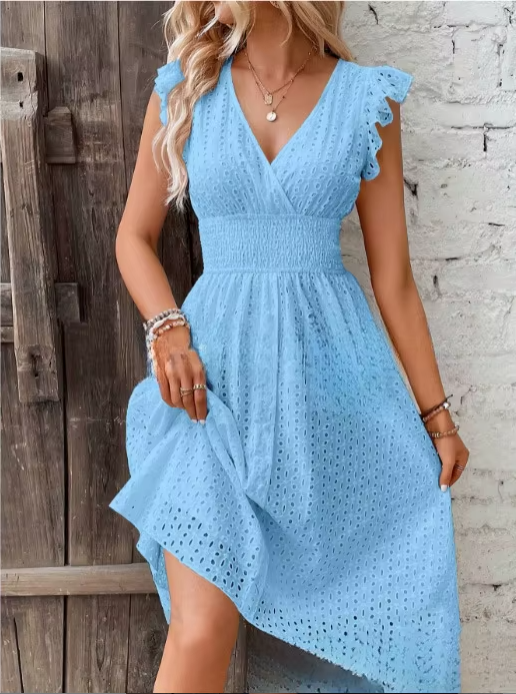 Hollow V-Neck Dress