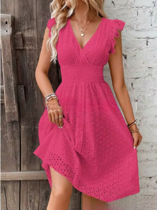 Hollow V-Neck Dress