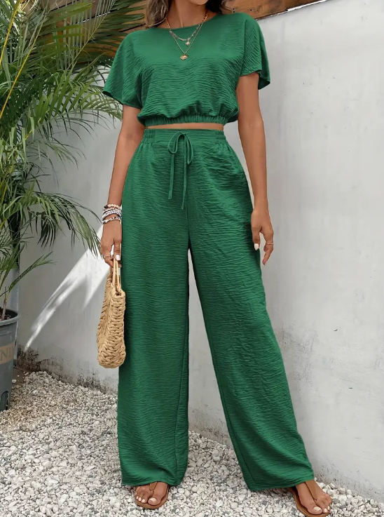 Stylish Lace-Up Surplice Jumpsuit
