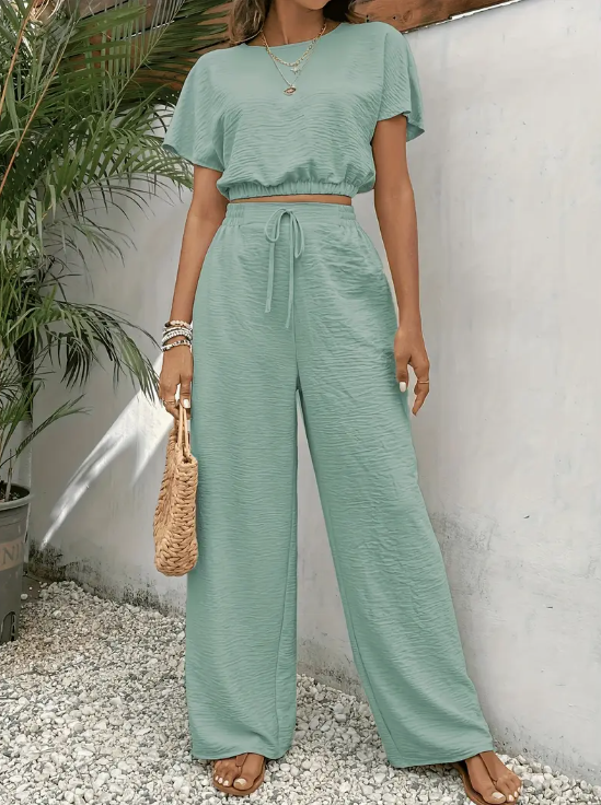 Stylish Lace-Up Surplice Jumpsuit
