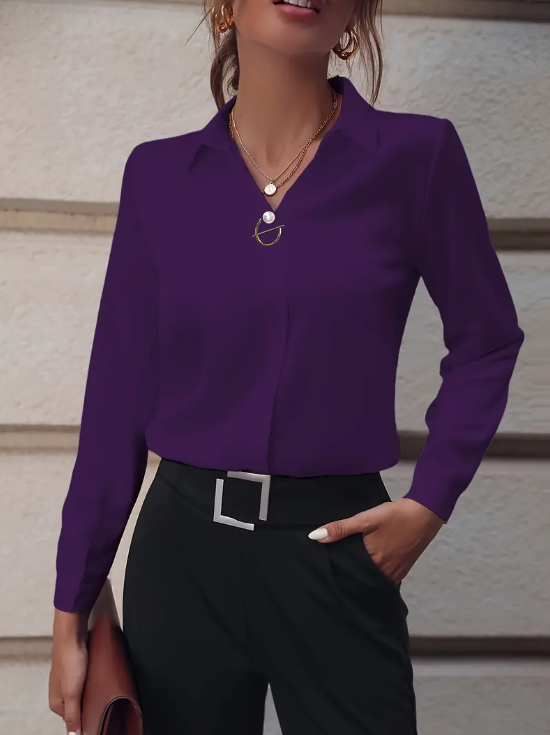 Pearl Buttoned Long Sleeve Blouse