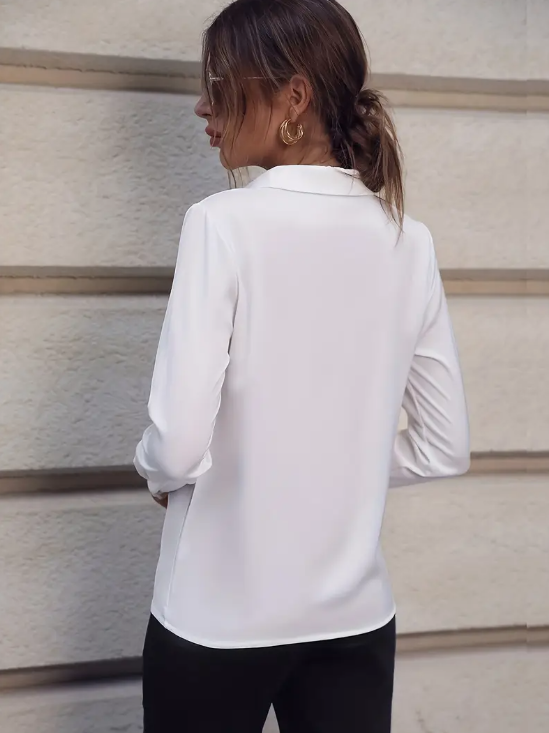 Pearl Buttoned Long Sleeve Blouse