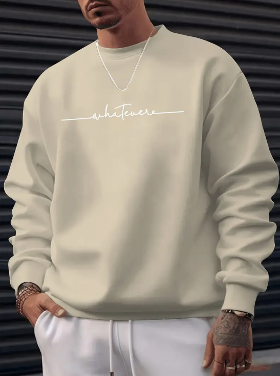 Whatever Baskılı Erkek Sweatshirt