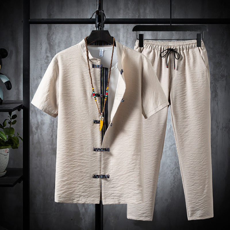 Simple and Stylish Men's Shirt Summer Set