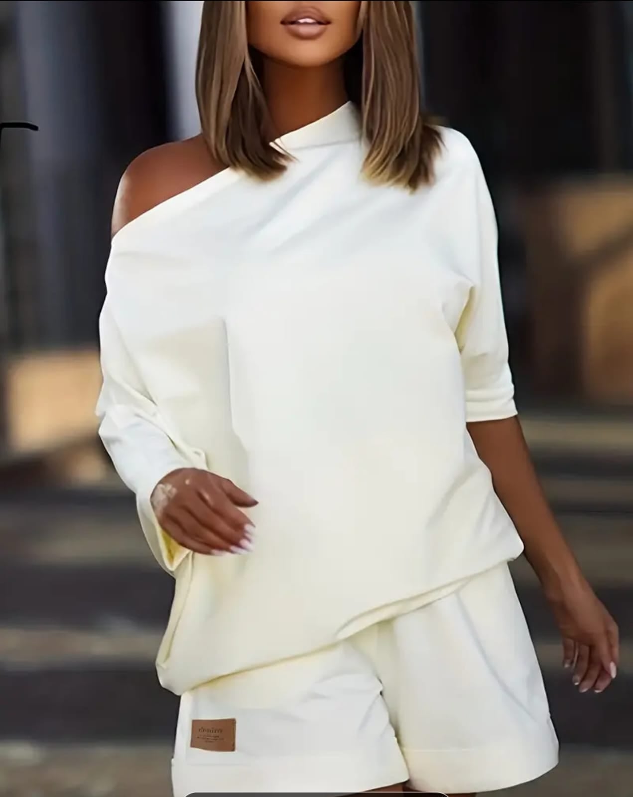 One-Shoulder Relaxed Cut Women's Two-Piece Suit