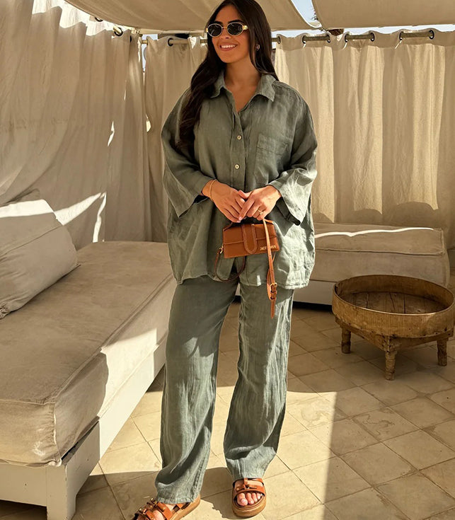 Solid Color Street Wear Women's Suit